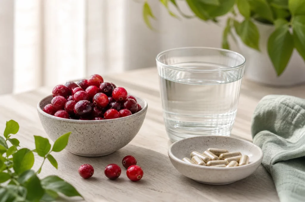 Cranberrys Wasser Nahrungsergaenzung